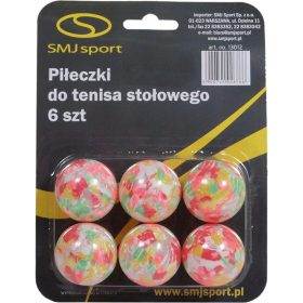   Pingponglabda szett, 6 db – színes, kültéri-beltéri, 40 mm – SMJ