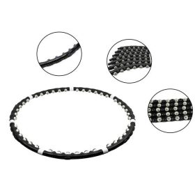   Hullahopp karika, tornakarika 85 cm – nehezített - masszázs, 0,9 kg, fekete, Springos