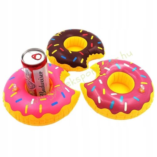 Felfújható italtartó fánk – pink-sárga, 22 cm – Springos