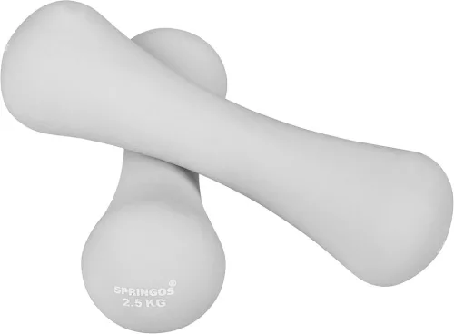 Kézisúlyzó 2x2,5 kg-os neoprén szürke Springos