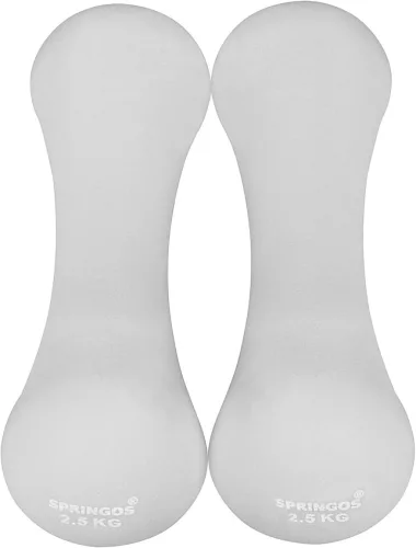 Kézisúlyzó 2x2,5 kg-os neoprén szürke Springos
