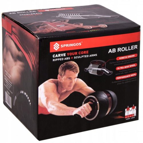 Hasizomerősítő kerék visszahúzórendszerrel, térdszőnyeggel - Springos