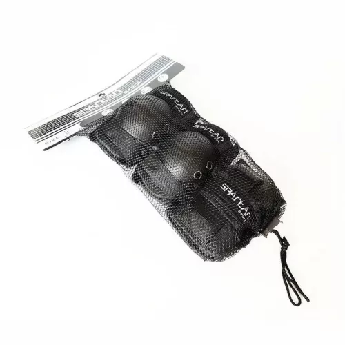 Védőfelszerelés szett XS-es, 6 db, fekete – Spartan standard