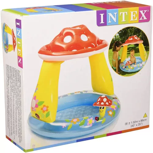 Felfújható gyermekmedence gomba, tetővel, 1,02 x 0,89 m Intex 57114