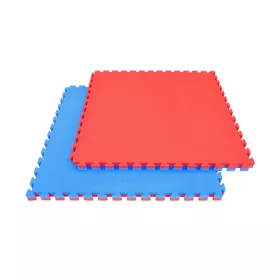Puzzle tatami szőnyeg 100x100x2 cm piros-kék PRO-Sport 