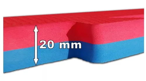Puzzle tatami szőnyeg 100x100x2 cm piros-kék PRO-Sport 