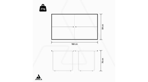 Midi pingpongasztal 168 × 84 × 76 cm hálóval – JOOLA MIDI