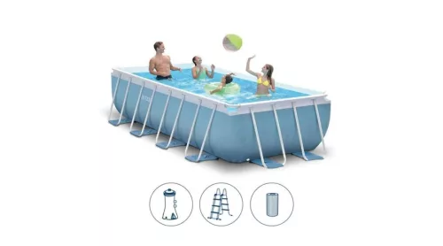 Fémvázas medence szett 400x200x100 cm - INTEX PRISM FRAME 26788