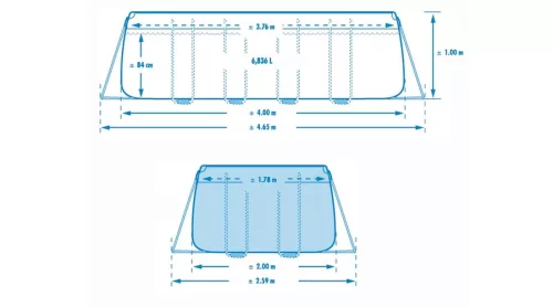 Fémvázas medence szett 400x200x100 cm - INTEX PRISM FRAME 26788