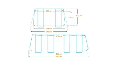Fémvázas medence szett 503 × 274 × 122 cm – Intex Prism Frame 26796
