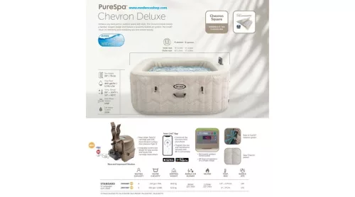 Masszázsmedence, 6 személyes Mobil Jacuzzi PureSpa Chevron Deluxe INTEX 28472