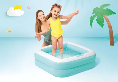 Bébi medence fújható aljrésszel - Mentazöld INTEX 57100