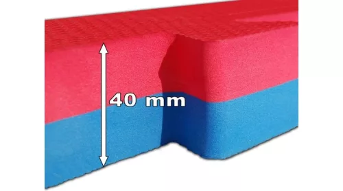Puzzle tatami szőnyeg 100x100x4 cm piros-kék PRO-Sport 
