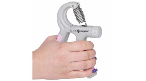 Kézerősítő, marokerősítő, állítható erősséggel - pink SPRINGOS