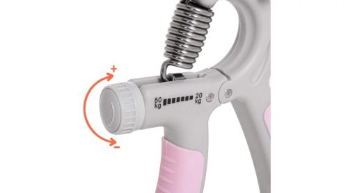 Kézerősítő, marokerősítő, állítható erősséggel - pink SPRINGOS