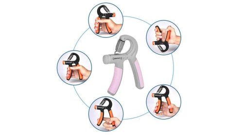 Kézerősítő, marokerősítő, állítható erősséggel - pink SPRINGOS
