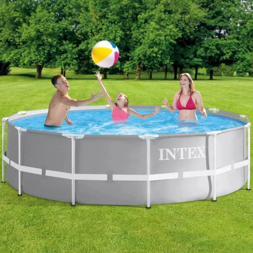 Vízforgatós medence szett, fémvázas 366 x 99 cm INTEX PRISM FRAME POOL 26716 + létrával!