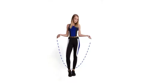 Ugrálókötél, gyöngyös, piros–fehér, 300 cm – VINEX