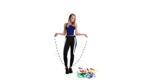 Ugrálókötél, ugrókötél gyöngyös, piros-fehér 240 cm - PRO-Sport