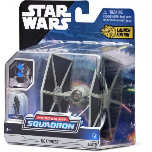 Star Wars – Csillagok háborúja TIE Fighter jármű figurával, 8 cm – szürke + TIE pilóta – Jazwares