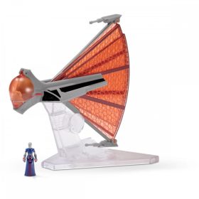   Star Wars – Csillagok háborúja Ginivex-osztályú vadászgép jármű figurával, 8 cm + Asajj Ventress – Jazwares