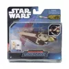 Star Wars – Csillagok háborúja Jedi Starfighter (Delta 7-B) jármű figurával, 13 cm + Obi-Wan Kenobi és R4-P17 – Jazwares