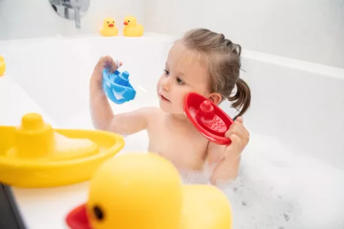 Fürdőjáték gumikacsák és csónakok lyuk nélkül 6 db – Tullo