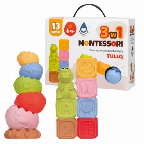   Fejlesztő szenzoros piramis Montessori 3in1 13 darabos szett – TULLO