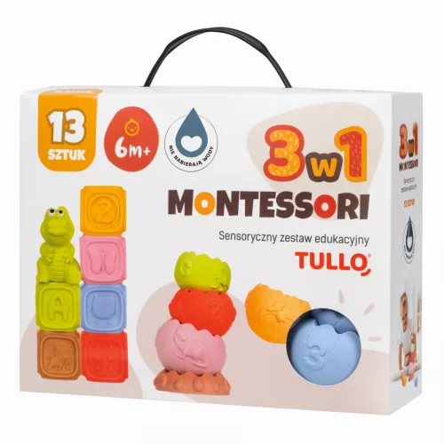 Fejlesztő szenzoros piramis Montessori 3in1 13 darabos szett – TULLO