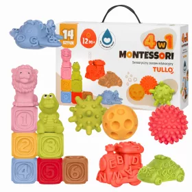   Fejlesztő szenzoros piramis Montessori 4in1 14 darabos szett – TULLO
