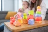 Fejlesztő szenzoros piramis Montessori 4in1 14 darabos szett – TULLO
