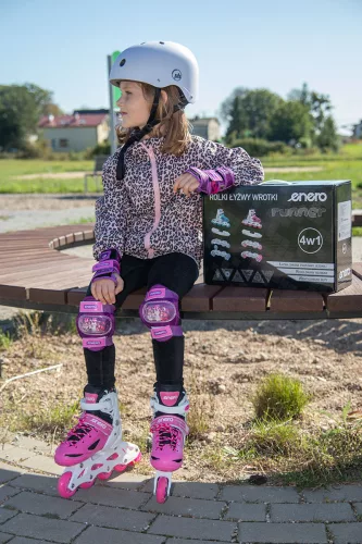 4 in 1 görkorcsolya jégkorcsolya állítható 26-29, pink, ENERO