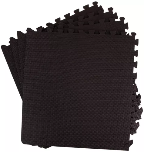 Puzzle fitnesz szőnyeg EVA fekete 60x60x1 cm (4 db-os) ENERO FIT