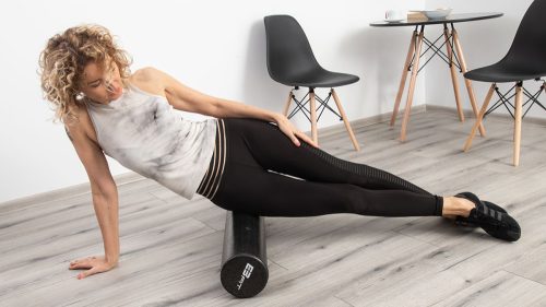 SMR masszázs henger jóga roller Pilates 90x15 cm – fekete, ENERO-Fit