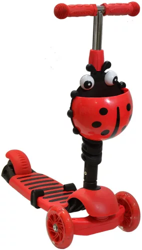 Katicás roller 3 kerekű 3in1, piros, ENERO