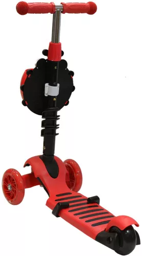 Katicás roller 3 kerekű 3in1, piros, ENERO