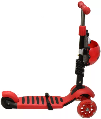 Katicás roller 3 kerekű 3in1, piros, ENERO