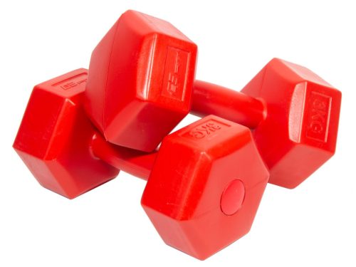 Kézisúlyzó 2x3 kg piros ENERO-Fit