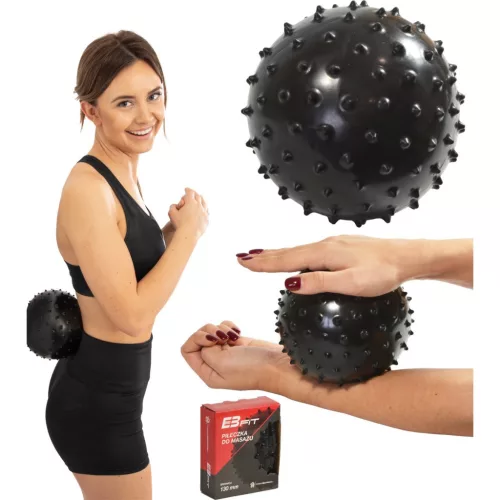 Tüskés masszázslabda 13 cm fekete – EB-Fit