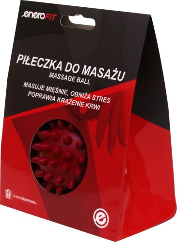 Tüskés masszírozó labda 7 cm piros dobozos – ENERO-Fit