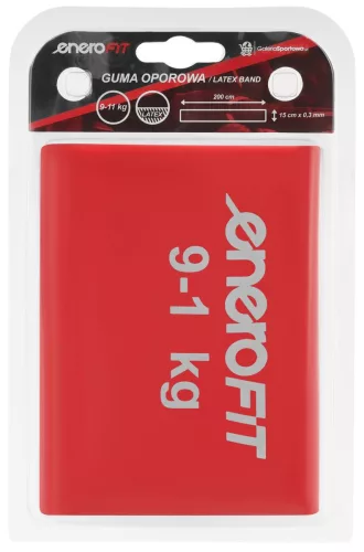 Erősítő gumiszalag 9-11 kg 200x15 cm Piros ENERO Fit