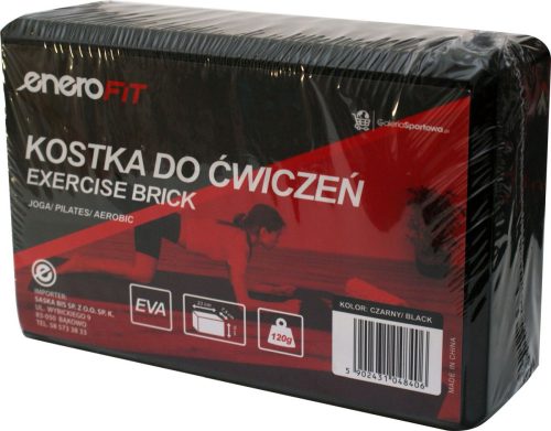 Jóga tégla 23x15x8 cm, fekete 130g ENERO-Fit