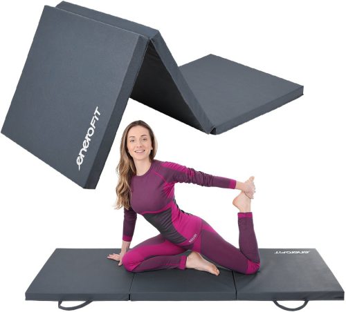 Összehajtható gimnasztikai matrac 180x60x5 cm szürke ENERO-Fit