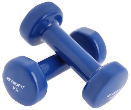 Kézisúlyzó vinyl borítással, 1 kg – kék – ENERO-Fit Premium