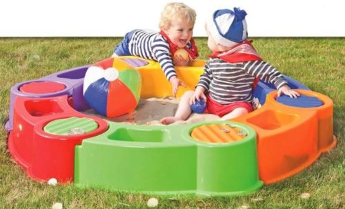 Homokozó 141 cm – kültéri, puzzle elemes – COLOMBUS RAINBOW