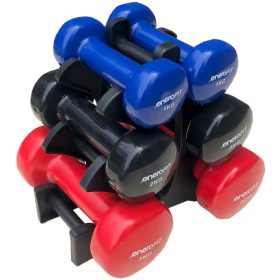 Súlyzószett állvánnyal 12 kg ENERO-Fit