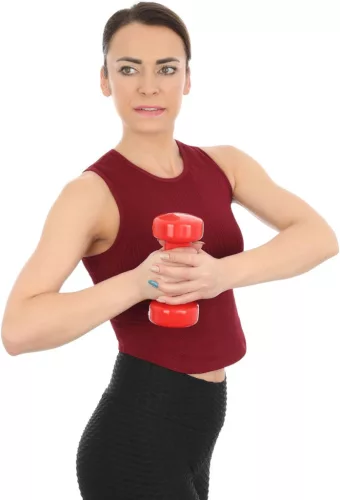 Kézisúlyzó, vinyl borítású 3 kg – piros, ENERO-Fit Premium 1 db