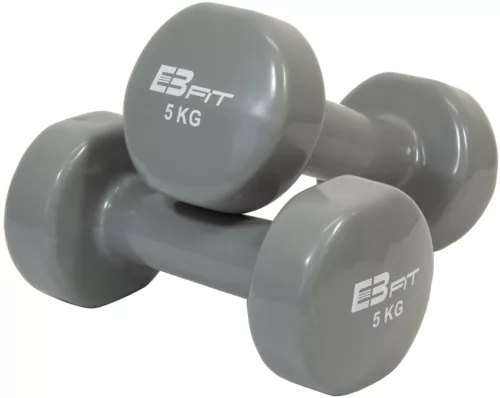 Kézisúlyzó, vinyl borítású 5 kg – szürke, ENERO-Fit Premium 1 db