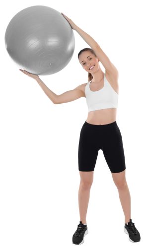 Gimnasztikai labda erősített, durranásmentes 75 cm szürke - XQMAX