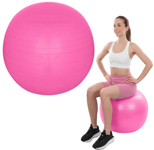 Gimnasztikai labda erősített, durranásmentes 65 cm pink - XQMAX
